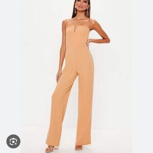 Missguided V Bandeau Wide Leg Jumpsuit